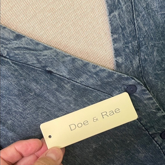 Doe & Rae Denim Blue Ruffle Blouse - Picture 5 of 8